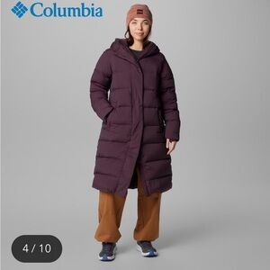 Columbia’s Women's Boundless Days Long Down Jacket in Moonvista. Medium